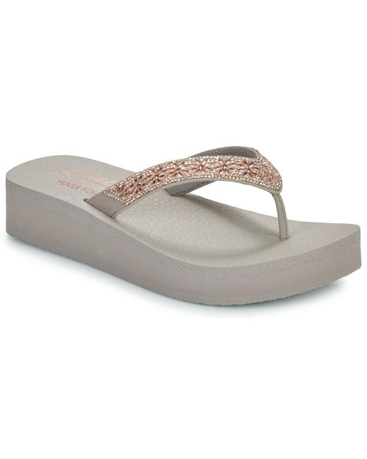 Skechers Gray Flip Flops / Sandals (shoes) Vinyasa - Wild Daisies