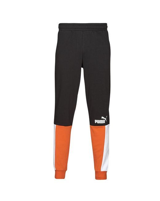 PUMA Black Tracksuit Bottoms Ess+ Block Sweatpant Tr for men
