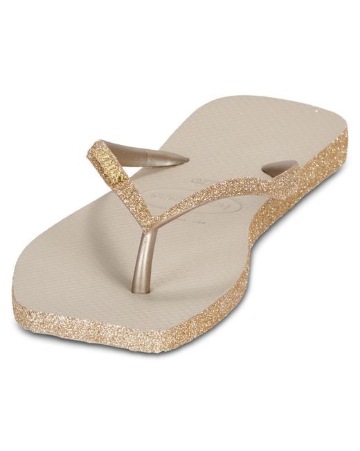 Havaianas White Flip Flops / Sandals (shoes) Square Sparkle
