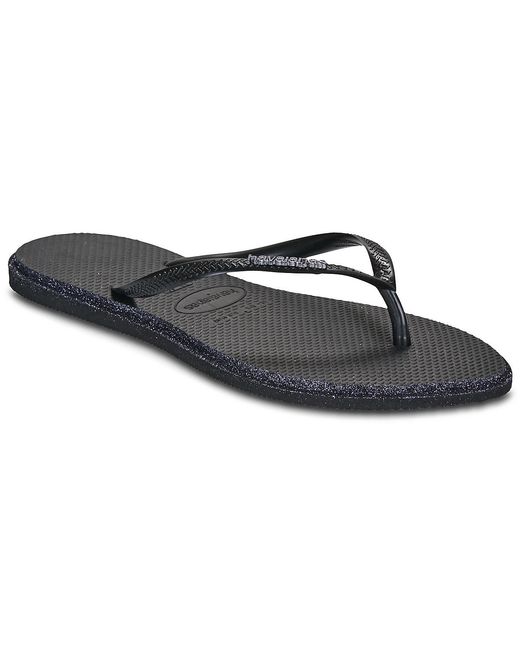 Havaianas Black Flip Flops / Sandals (shoes) Slim Point Glitter