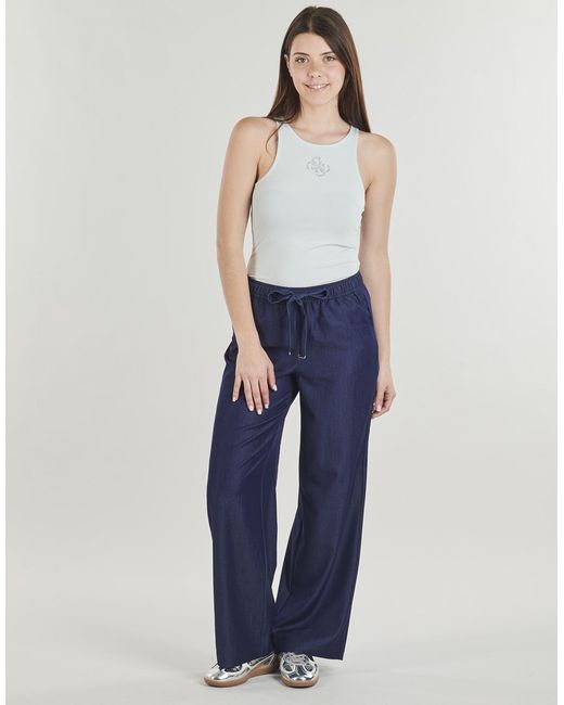 ONLY Blue Wide Leg / Harem Trousers Onliria Life Mw Chambray Wide