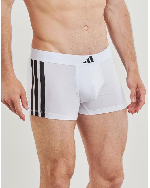 Adidas Blue Boxer Shorts Active Flex Cotton 3 Stripes Low Rise Pack De 2 for men