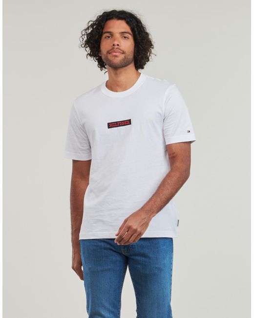Tommy Hilfiger White T Shirt Monotype Box Tee for men