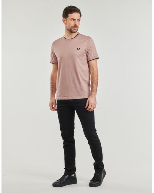 Fred Perry Pink T Shirt Twin Tipped T-shirt for men