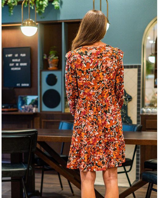 Celeste Orange Dress Olympe