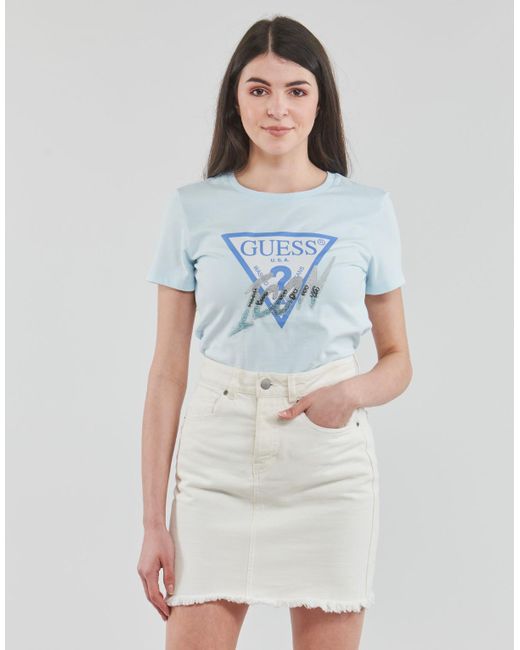 Guess Blue Ss Cn Icon Tee T Shirt