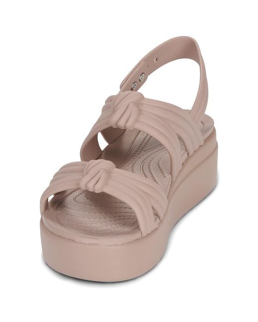 CROCSTM Pink Flat Sandals Brooklyn Knot Low Wedge