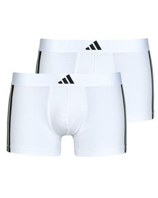 Adidas Blue Boxer Shorts Active Flex Cotton 3 Stripes Low Rise Pack De 2 for men