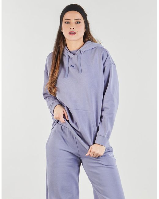 PUMA Blue Hoodies Ess Cat Logo Relaxed Hoodie Fl