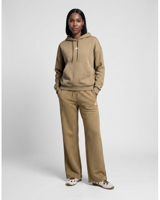 Adidas Natural Tracksuit Bottoms Essentials Small Logo Feel Cozy Open-hem Joggers