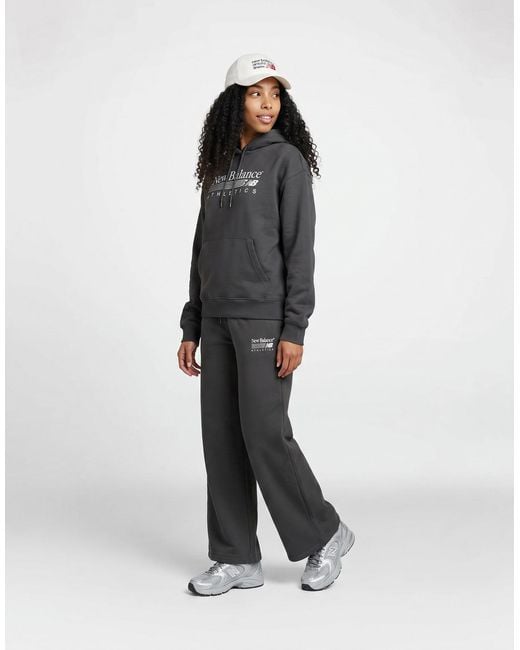 New Balance Gray Tracksuit Bottoms Trackside Fleece Pant