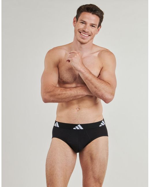 Adidas Black Underpants / Brief Active Flex Cotton Pack De 3 for men