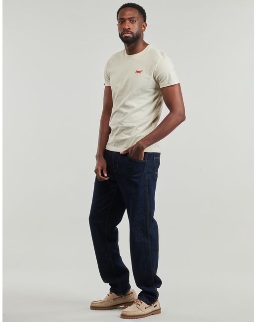 Superdry White T Shirt Essential Logo Emb Tee for men