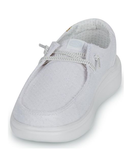 HeyDude White Slip-ons (shoes) Wendy Rise Perf Canvas