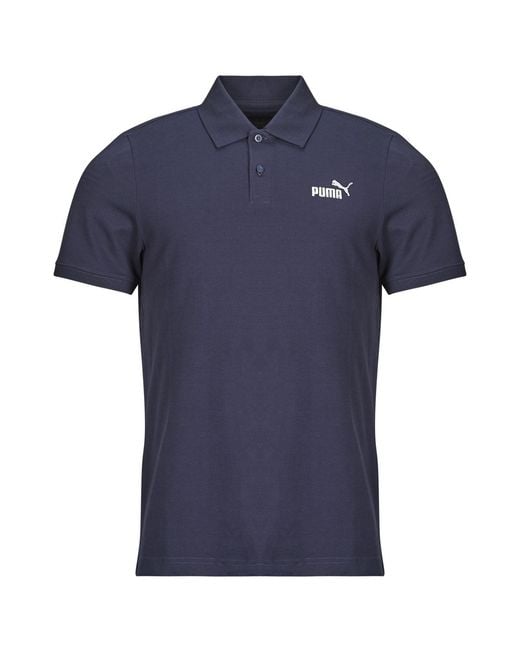 PUMA Blue Polo Shirt Ess No. 1 Logo Pique Polo for men