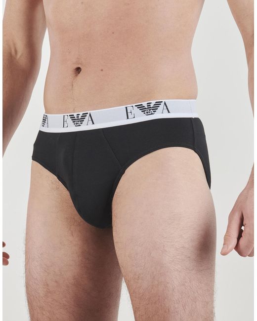 Emporio Armani Black Underpants / Brief Em000258 Pack De 3 for men