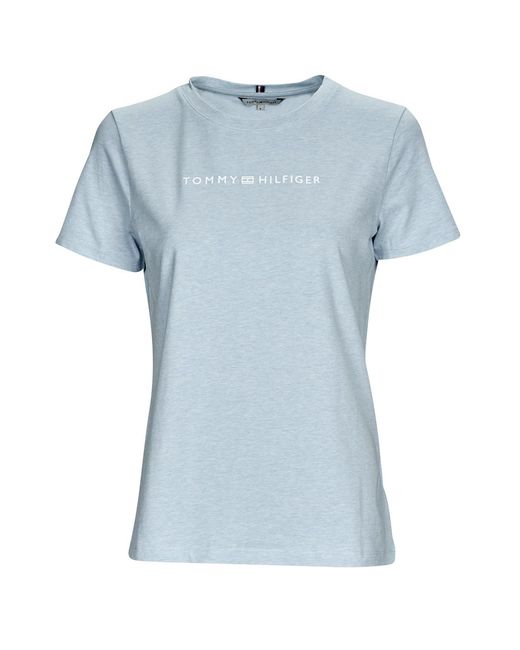 Tommy Hilfiger Blue T Shirt Reg Frosted Corp Logo C-nk Ss