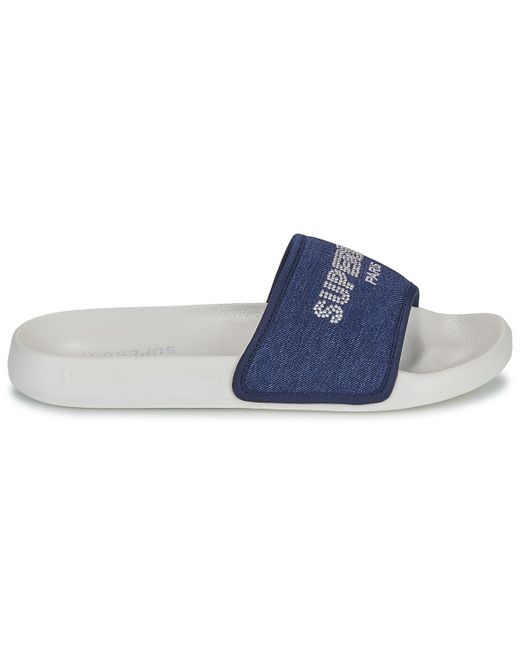 Superdry Blue Tap-dancing Sandale Piscine Luxe Strass