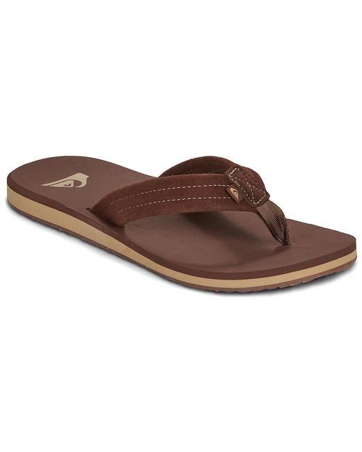 Quiksilver Brown Flip Flops / Sandals (shoes) Carver Nubuck for men