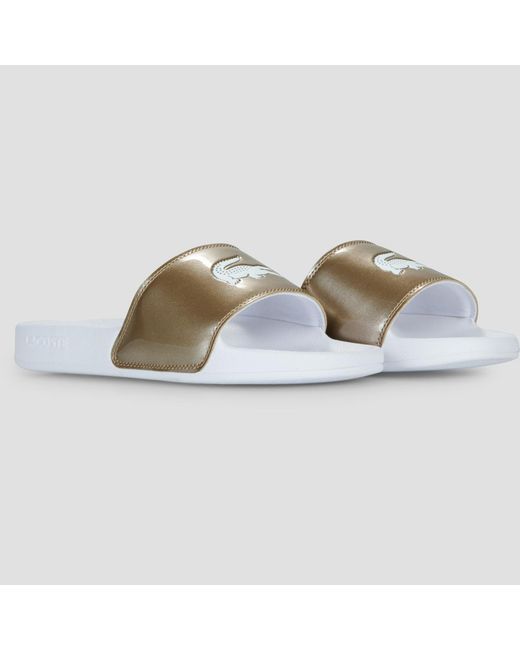 Lacoste White Tap-dancing Serve Slides 0.0