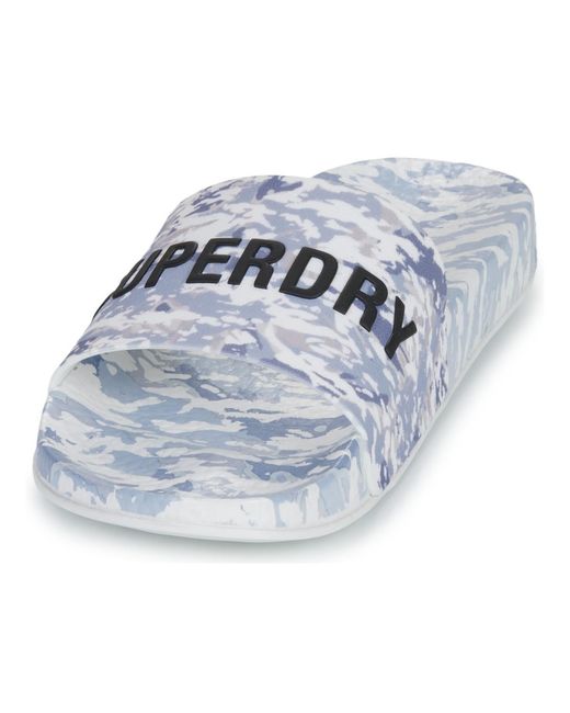 Superdry Blue Tap-dancing Camo Print Pool Slide for men