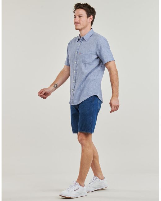Levi's Blue Short Sleeved Shirt S/s Sunset 1 Pkt Standrd for men