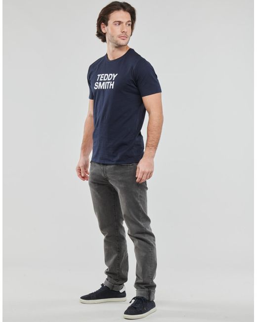 Teddy Smith Blue T Shirt Ticlass Basic Mc for men