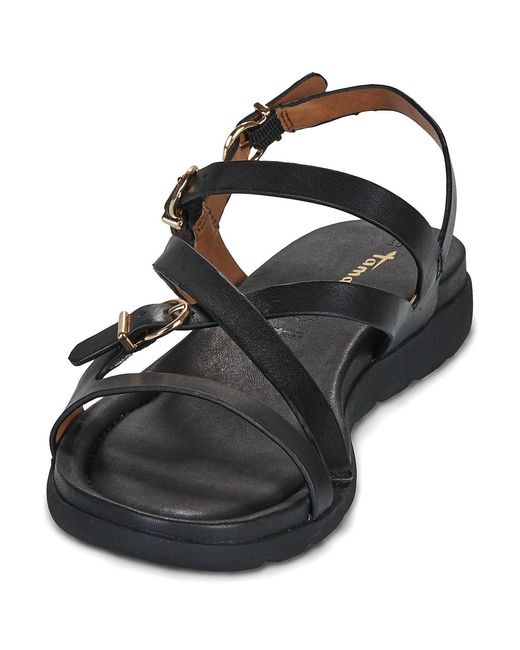Tamaris Black Flat Sandals 28231
