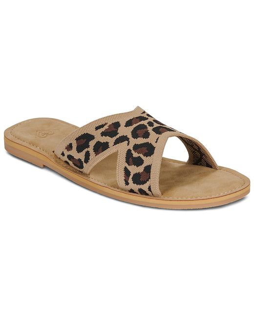 Roxy Brown Flat Sandals Andreya Leo