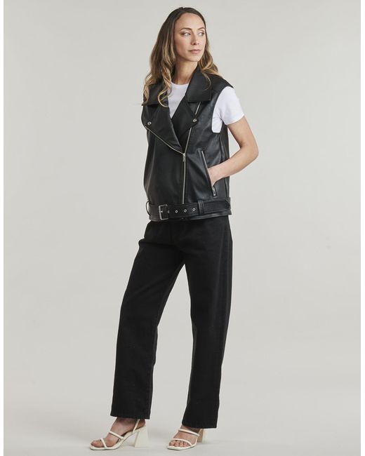 Noisy May Black Leather Jacket Nmlina