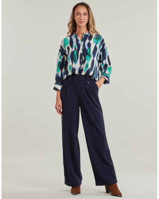 ONLY Blue Wide Leg / Harem Trousers Onlsania Button Pant Jrs
