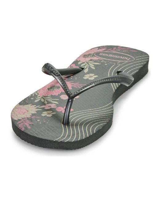 Havaianas Black Flip Flops / Sandals (shoes) Slim Organic