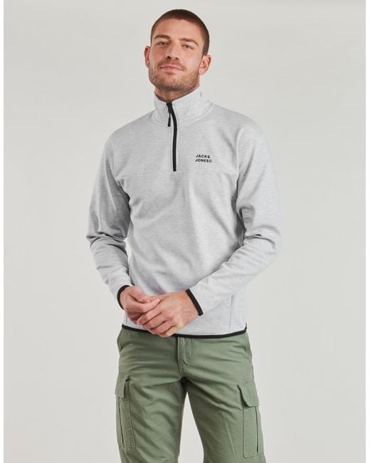 Jack & Jones Gray Fleece Jacket Jjmatty for men