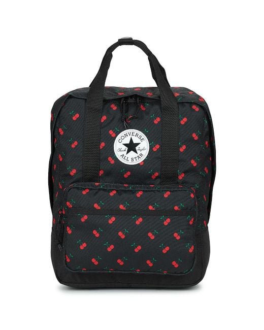 Converse Black Backpack Bp Cherry Aop Small Square Backpack