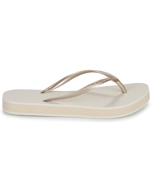 Havaianas White Flip Flops / Sandals (shoes) Slim Flatform