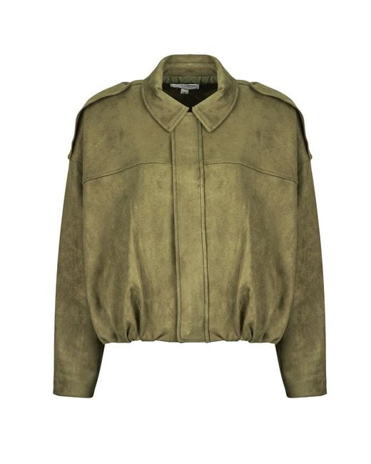 ONLY Green Jacket Onlmoon-stina Faux Suede Bomber