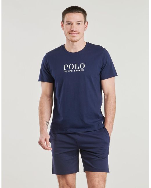 Polo Ralph Lauren Blue T Shirt S/s Crew Sleep Top for men