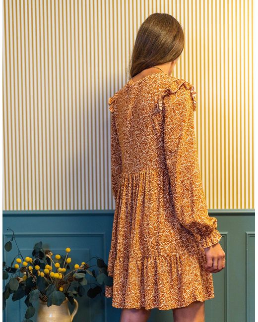 Celeste Orange Dress Olympe
