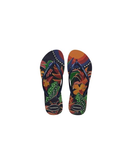 Havaianas Blue Flip Flops / Sandals (shoes) Slim Tropical