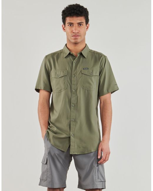 Columbia Green Short Sleeved Shirt Utilizer Ii Solid Short Sleeve Shirt for men