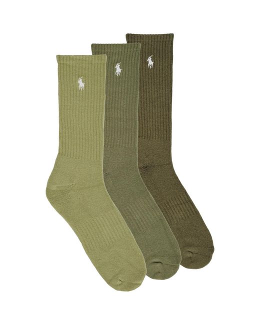 Polo Ralph Lauren Green Socks Tnal Color-crew Sock-3 Pack for men