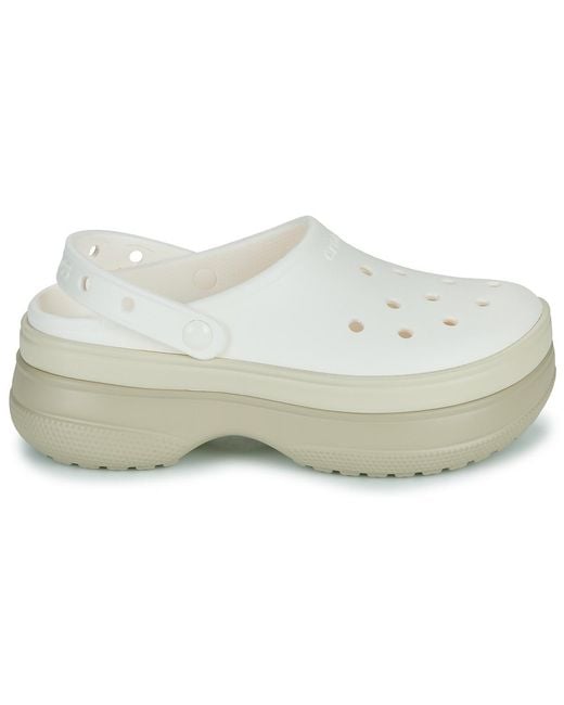 CROCSTM White Clogs (shoes) Classic Stacked Clog