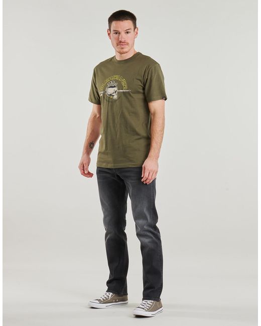 Quiksilver Green T Shirt Skull Lines Ss for men