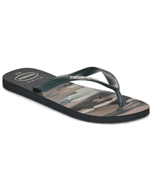 Havaianas Black Flip Flops / Sandals (shoes) Top Camu for men