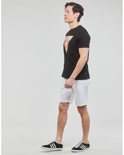Guess Black T Shirt Ss Bsc Abstract Tri Logo Tee for men