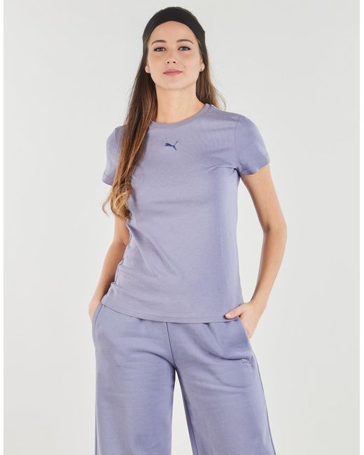 PUMA Blue T Shirt Ess Cat Logo Tee