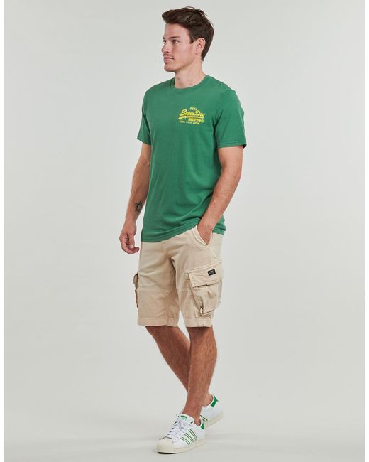 Superdry Green T Shirt Vintage Logo Brode for men