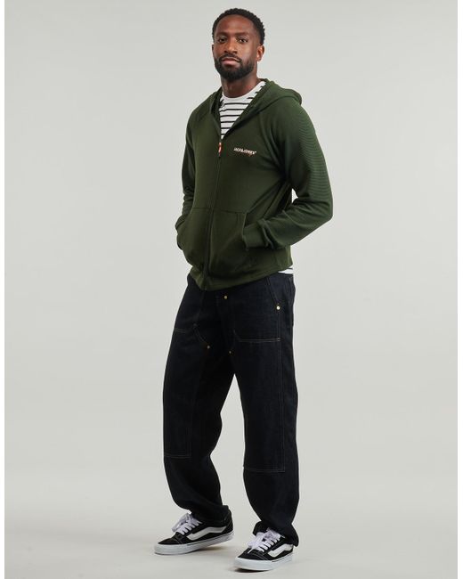 Jack & Jones Green Hoodies Jjthatcher Sweat for men