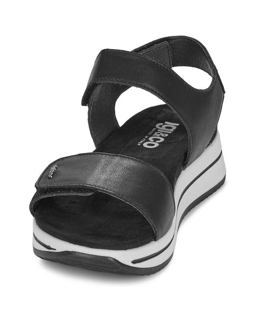 Igi&co Black Wedge Sandals D.sindy