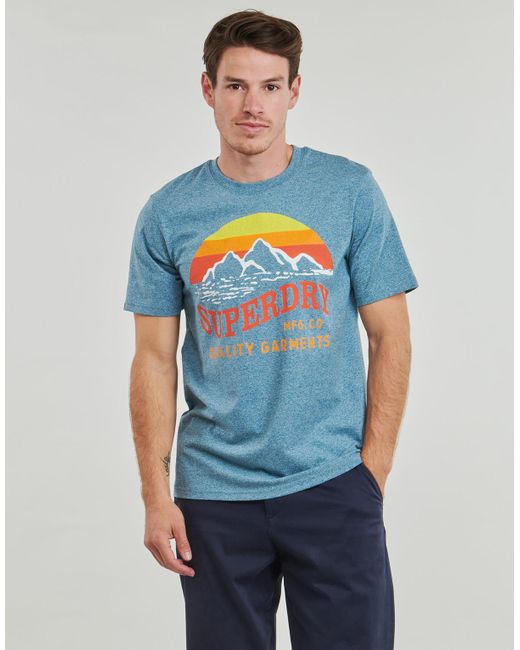 Superdry Blue T Shirt Great Outdoors Relaxed for men